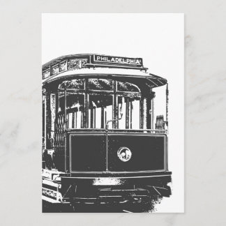 Old Tram | Streetcar Philadelphia | Vintage Kaart