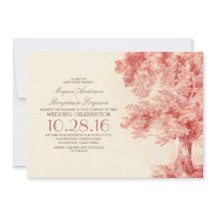 Old Tree Blush waterverf huwelijksuitnodigingen