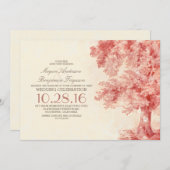 Old Tree Blush waterverf huwelijksuitnodigingen Kaart (Voorkant / Achterkant)