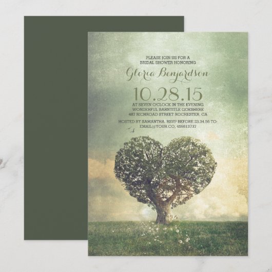 Old Tree Rustic Country vrijgezellenfeest Kaart (Voorkant / Achterkant)