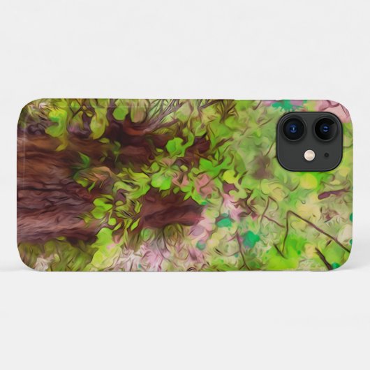 Old Tree Thick Branches Groene en Paarse Magie Case-Mate iPhone Case (Achterkant (horizontaal))