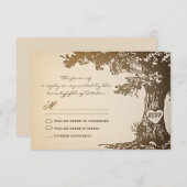 Old Tree Vintage Wedding RSVP Design (Voorkant / Achterkant)
