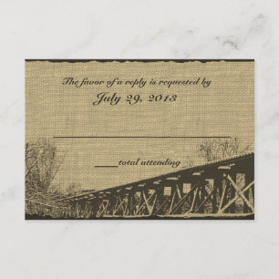 Old Trestle Bridge Wedding Response RSVP Kaartje