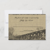 Old Trestle Bridge Wedding Response RSVP Kaartje (Voorkant)