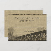 Old Trestle Bridge Wedding Response RSVP Kaartje (Voorkant / Achterkant)