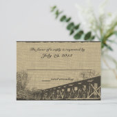 Old Trestle Bridge Wedding Response RSVP Kaartje (Staand voorkant)