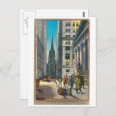 Old Trinity & Wall Street, New York Briefkaart (Voorkant / Achterkant)