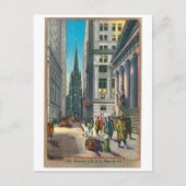 Old Trinity & Wall Street, New York Briefkaart (Voorkant)