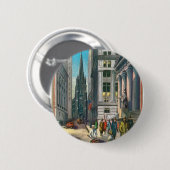 Old Trinity & Wall Street, New York Ronde Button 5,7 Cm (Voorkant /achterkant)