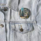 Old Trinity & Wall Street, New York Ronde Button 5,7 Cm (In situ)