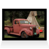 Old Truck and Teepee Grandpa Vaderdag Kaart (Binnen Horizontaal (Boven))