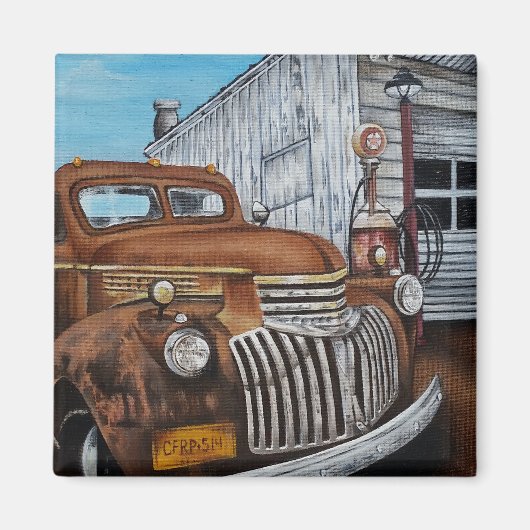 Old Truck Magneet (Voorkant)