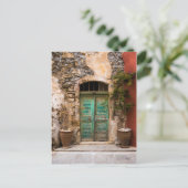 Old Turquoise door Kreta, Griekenland Briefkaart (Staand voorkant)