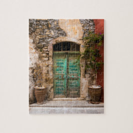 Old Turquoise door Kreta, Griekenland Legpuzzel