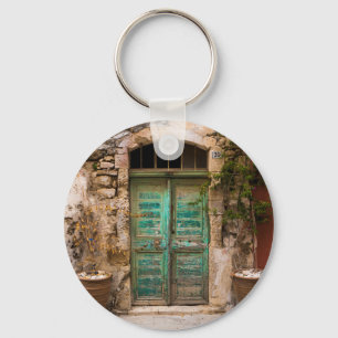 Old Turquoise door Kreta, Griekenland Sleutelhanger