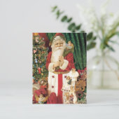 Old Tyme Santa Feestdagenkaart (Staand voorkant)