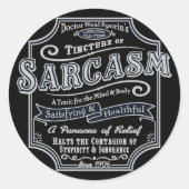 Old Tyme Sarcasm Ronde Sticker (Voorkant)