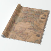 Old U.S. Map Rolled Wrapping Paper Gift Wrap Cadeaupapier (Uitgerold)
