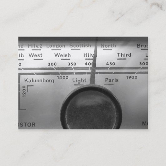 Old UK Radio Dial Visitekaartje (Voorkant)