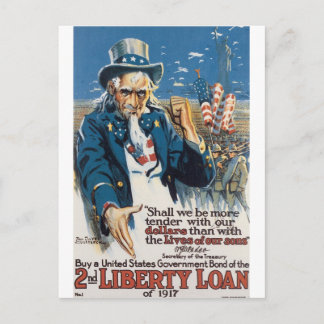 Old "Uncle Sam" U.S. War Poster circa 1917 Briefkaart