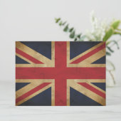 Old Union Jack Invitation Kaart (Staand voorkant)