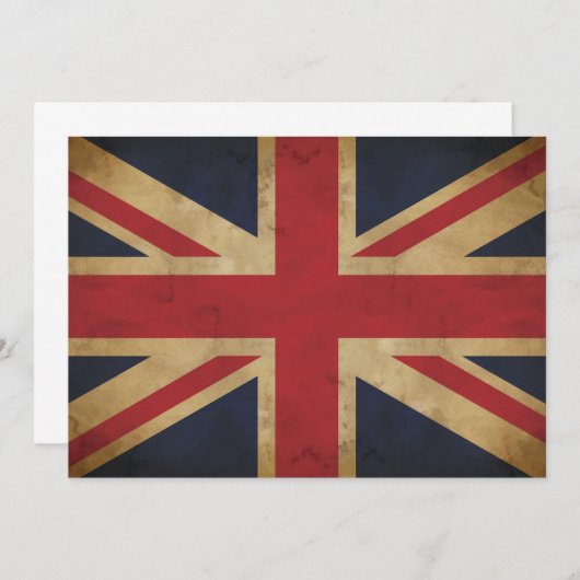 Old Union Jack Invitation Kaart (Voorkant / Achterkant)