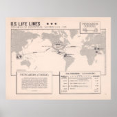 Old US Petroleum Import Map (1954) Poster (Voorkant)
