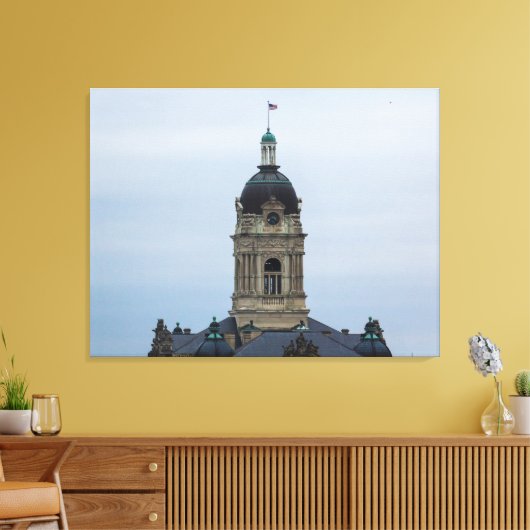 Old Vanderburgh County Courthouse, Evansville, IN Canvas Afdruk (Insitu (Woonkamer))