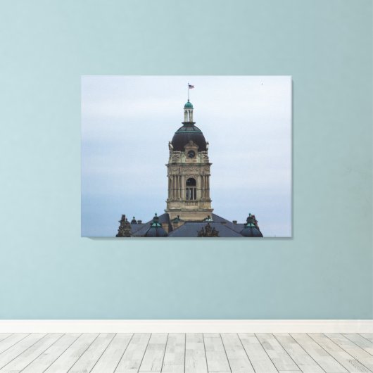 Old Vanderburgh County Courthouse, Evansville, IN Canvas Afdruk (Insitu (Houten vloer))