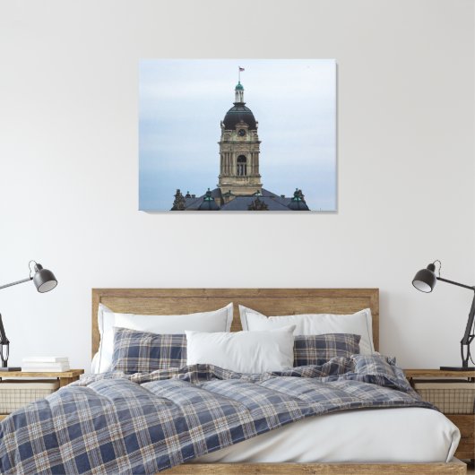 Old Vanderburgh County Courthouse, Evansville, IN Canvas Afdruk (Insitu (Slaapkamer))