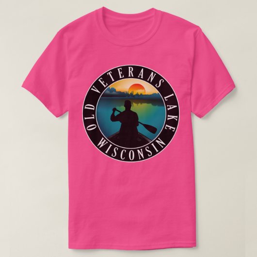 Old Veterans Lake Wisconsin kanoën T-shirt (Design voorkant)
