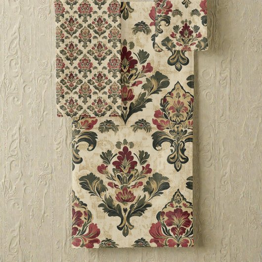 Old Victorian Damask Pattern Bad Handdoek
