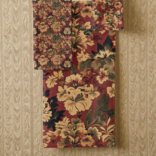 Old Victorian Deep Red Gold and Green Pattern Bad Handdoek