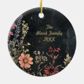 Old Victorian Floral Family Personalized Keramisch Ornament (Achterkant)
