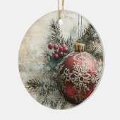 Old Victorian Rustic Family Personalized Keramisch Ornament (Links)