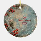 Old Victorian Rustic Family Personalized Keramisch Ornament (Achterkant)