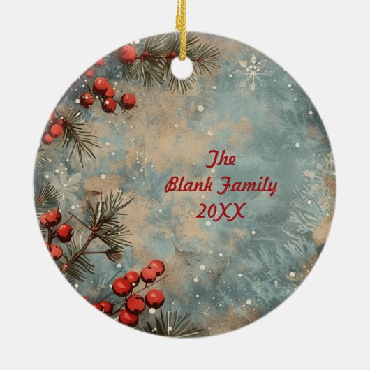 Old Victorian Rustic Family Personalized Keramisch Ornament (Achterkant)