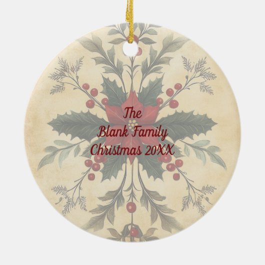 Old Victorian Rustic Family Personalized Keramisch Ornament (Achterkant)