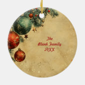 Old Victorian Rustic Family Personalized Keramisch Ornament (Achterkant)