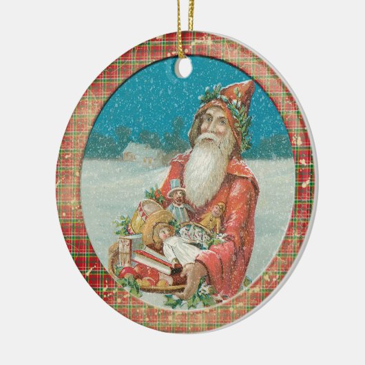 Old Victorian Rustic Family Personalized Keramisch Ornament (Links)