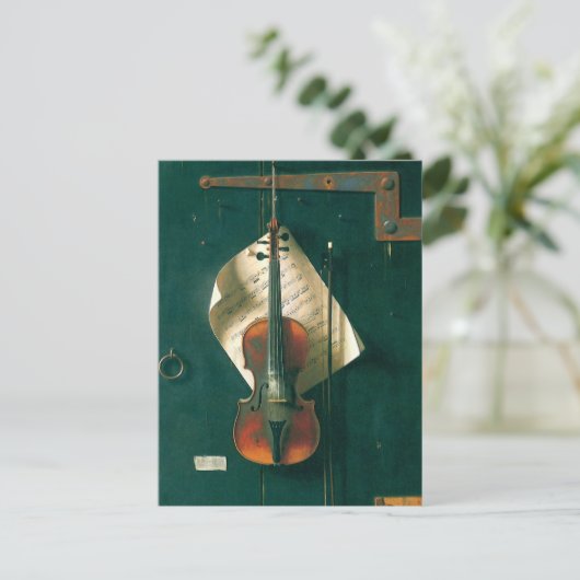 Old Violin stille Life van William Michael Harnett Briefkaart (Staand voorkant)
