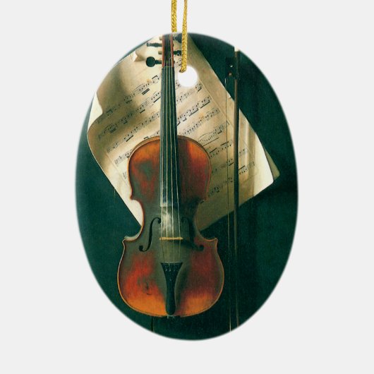 Old Violin stille Life van William Michael Harnett Keramisch Ornament (Achterkant)