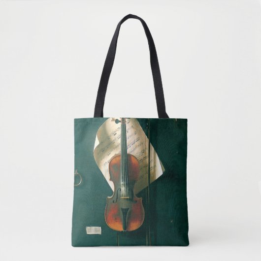 Old Violin stille Life van William Michael Harnett Tote Bag (Voorkant)