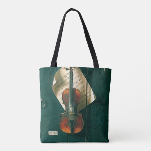 Old Violin stille Life van William Michael Harnett Tote Bag (Achterkant)