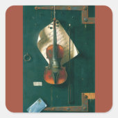 Old Violin stille Life van William Michael Harnett Vierkante Sticker (Voorkant)