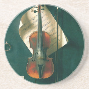 Old Violin stille Life van William Michael Harnett Zandsteen Onderzetter