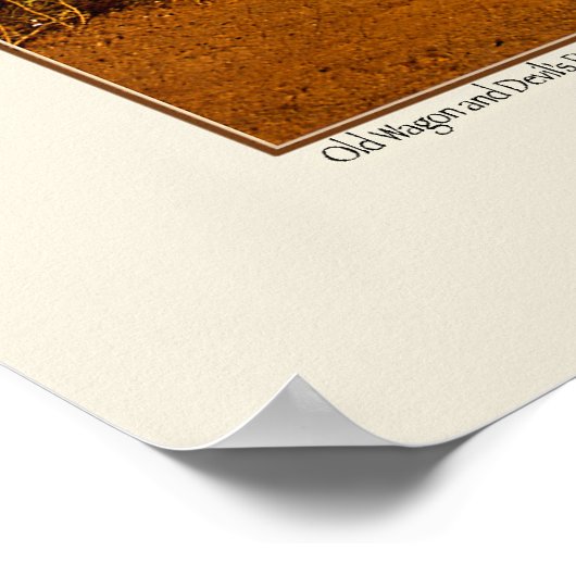 Old Wagon and Devil's Peak - Wyoming Poster (Hoek)