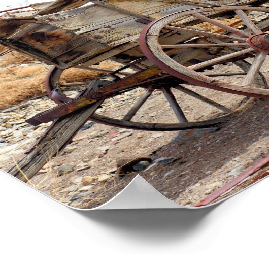 Old Wagon in Belmont Ghost Town, Central Nevada Poster (Hoek)