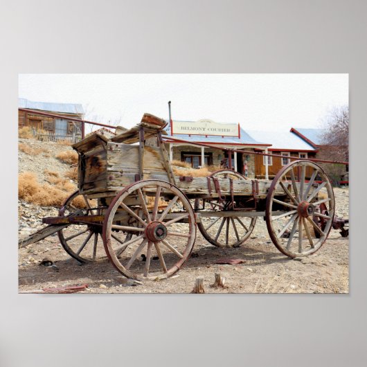 Old Wagon in Belmont Ghost Town, Central Nevada Poster (Voorkant)