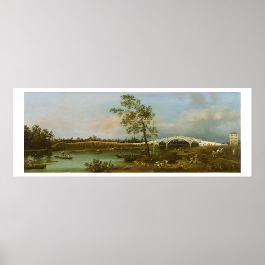 Old Walton's Bridge, 1755 (olie op canvas) Poster (Voorkant)